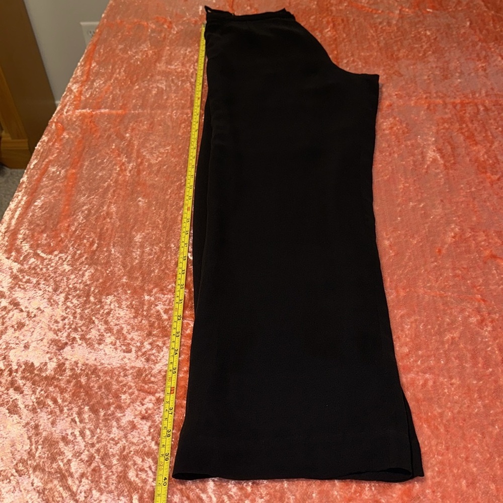 NWOT Valerie long light black pants 100% silk Crepe de Chine fully lined size S - Picture 8 of 14